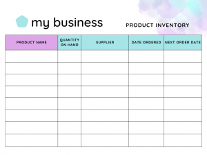 printable inventory template